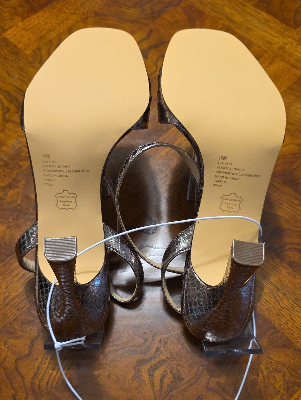 I. Miller IM Daryl Steel Metallic Snake Print Stiletto Strappy Heels 10M - NEW - Picture 8 of 10